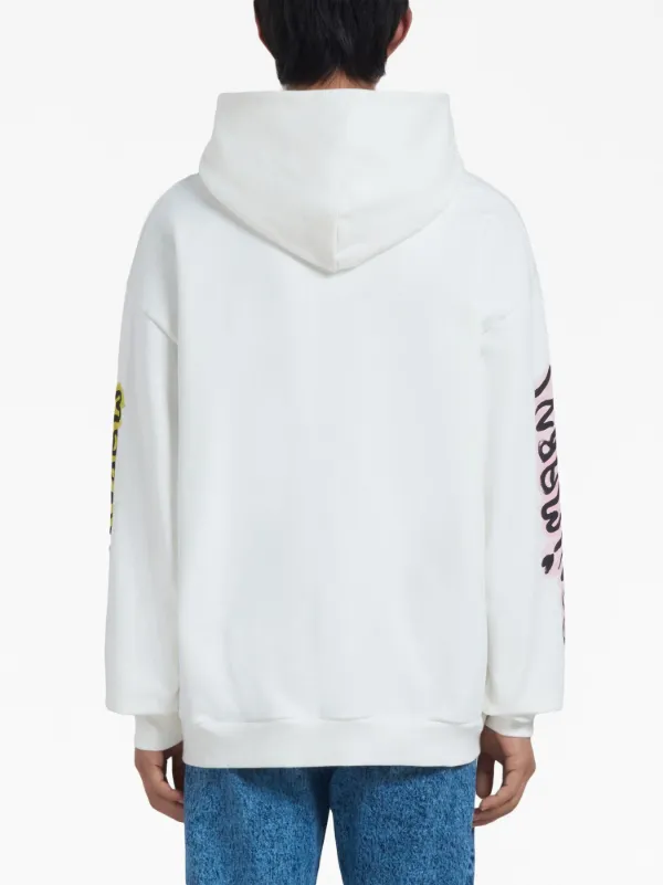 Marni graffiti-print Cotton Hoodie | White | FARFETCH