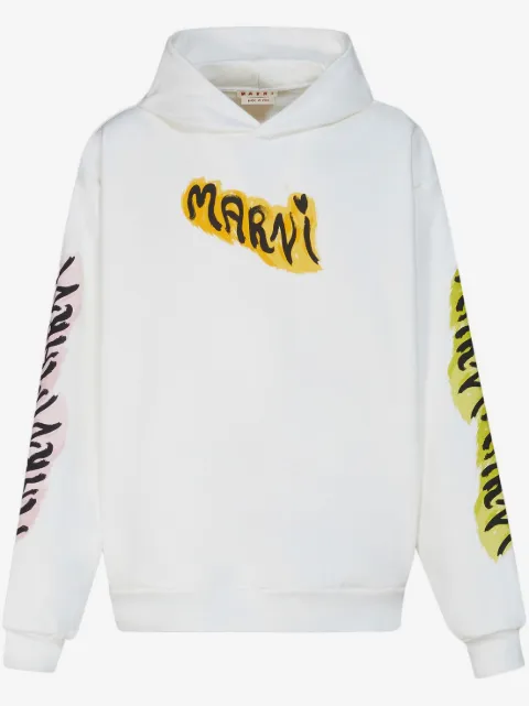 Marni graffiti-print cotton hoodie
