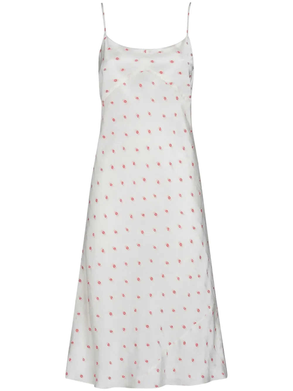 Marni Sleeveless Embroidered-motif Slip Dress In White