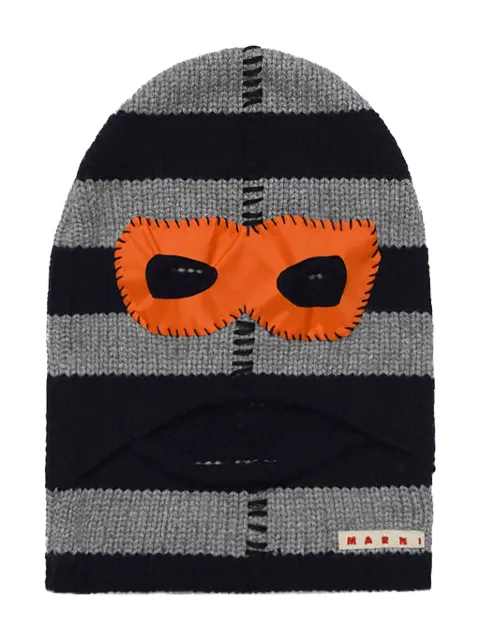 Marni Kids logo-patch stripe-pattern beanie 