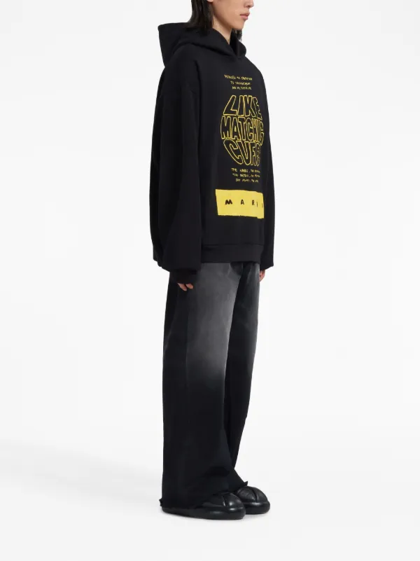 マルニ スローガンプリントパーカー ブラック Marni スローガン パーカー | ブラック | FARFETCH JP
