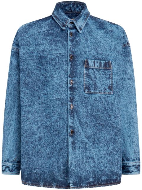 Marni marble-dyed denim shirt Men