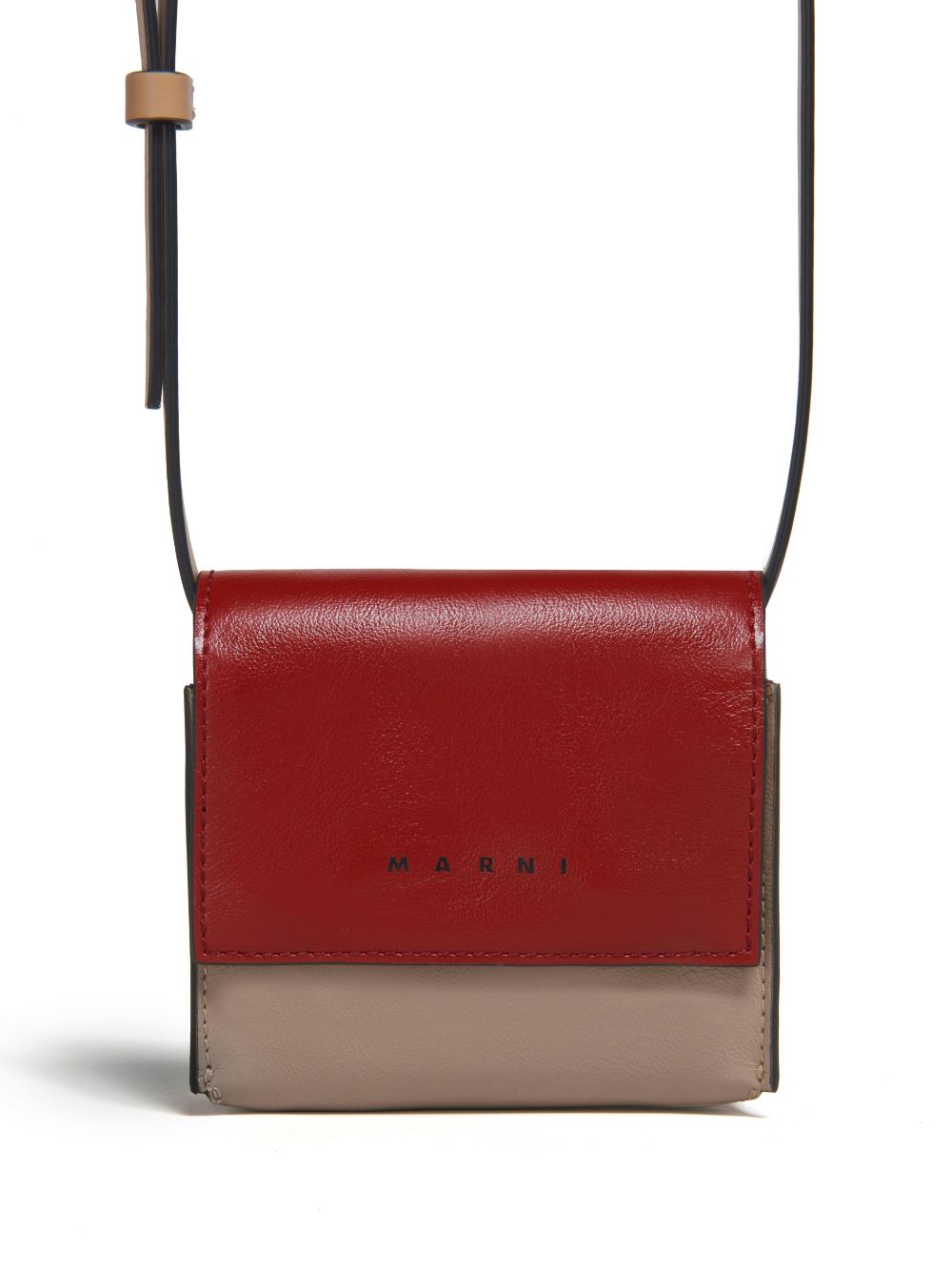 Marni colour-block leather crossbody bag Men