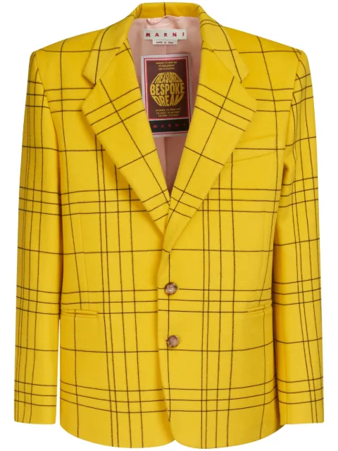 Marni checked single-breasted wool blazer