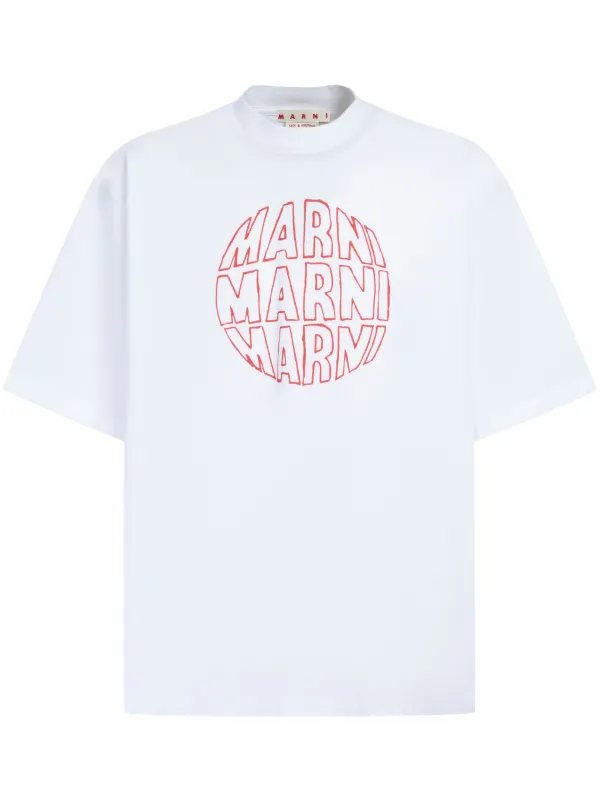 Marni logo-print Cotton T-Shirt - Farfetch