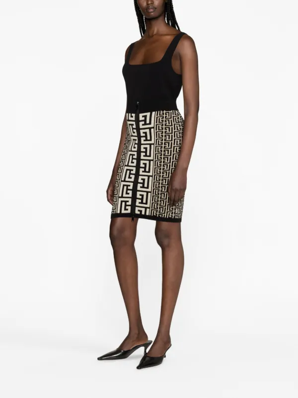 関税送料無料 Balmain エンベリッシュド ペンシルスカート スカート シグネチャーウール ペンシルスカート : ZOZOTOWN
