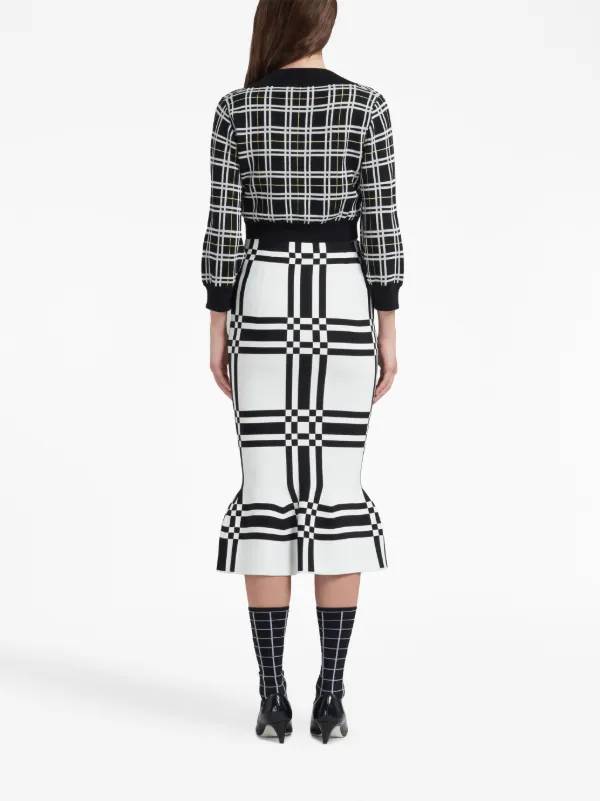 Marni チェック クロップド カーディガン | ブラック | FARFETCH JP