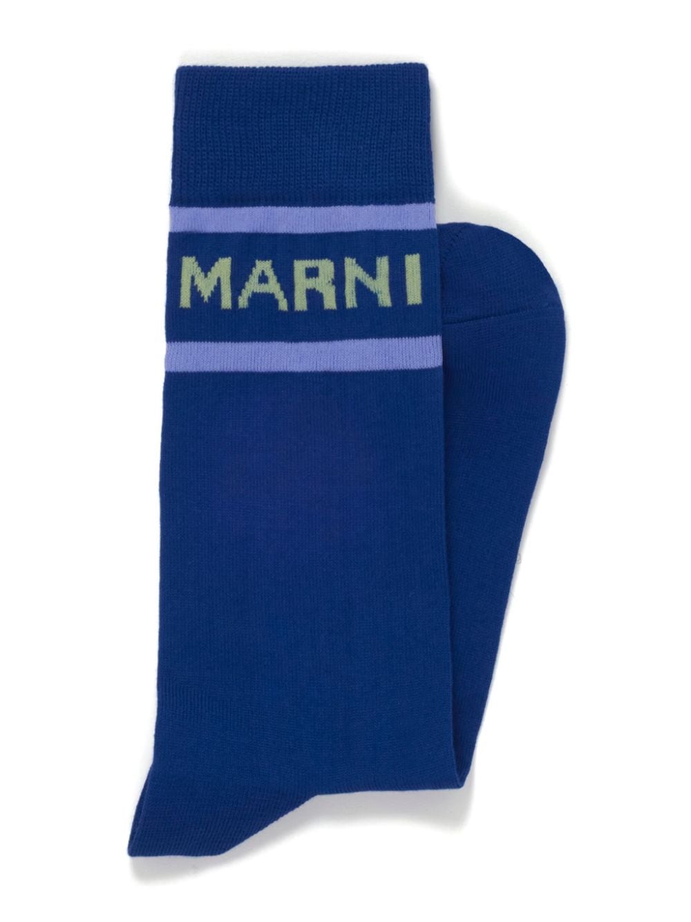 Marni logo-intarsia fine-knit socks - Blauw