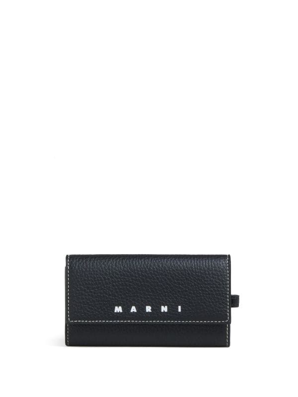 Marni engraved-logo Leather Wallet - Black