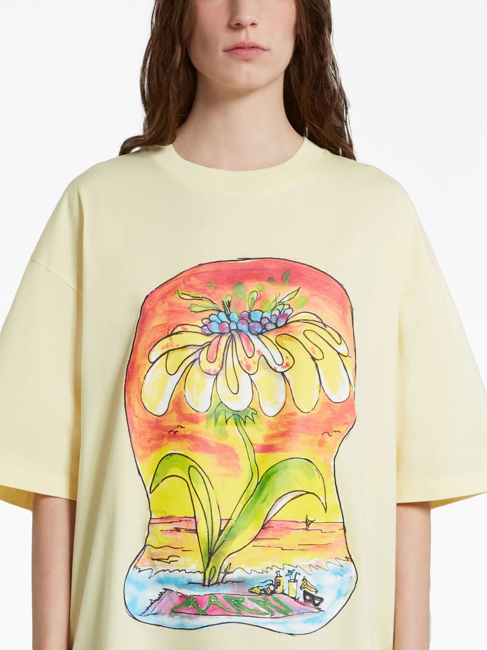Shop Marni Daydreaming Cotton T-shirt In Yellow