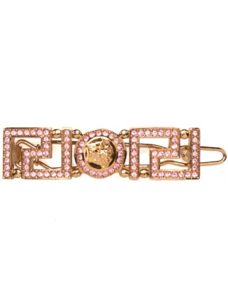 Versace Greca Medusa rhinestone-embellished Hair Clip | Gold  display picture 2