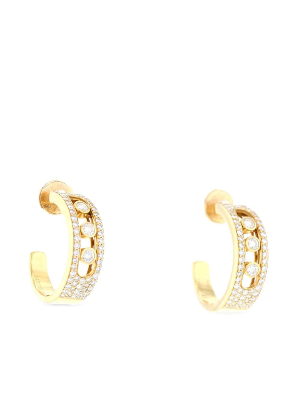 Pre-owned Messika 2010s Yellow Gold Move Diamond Hoop Earrings