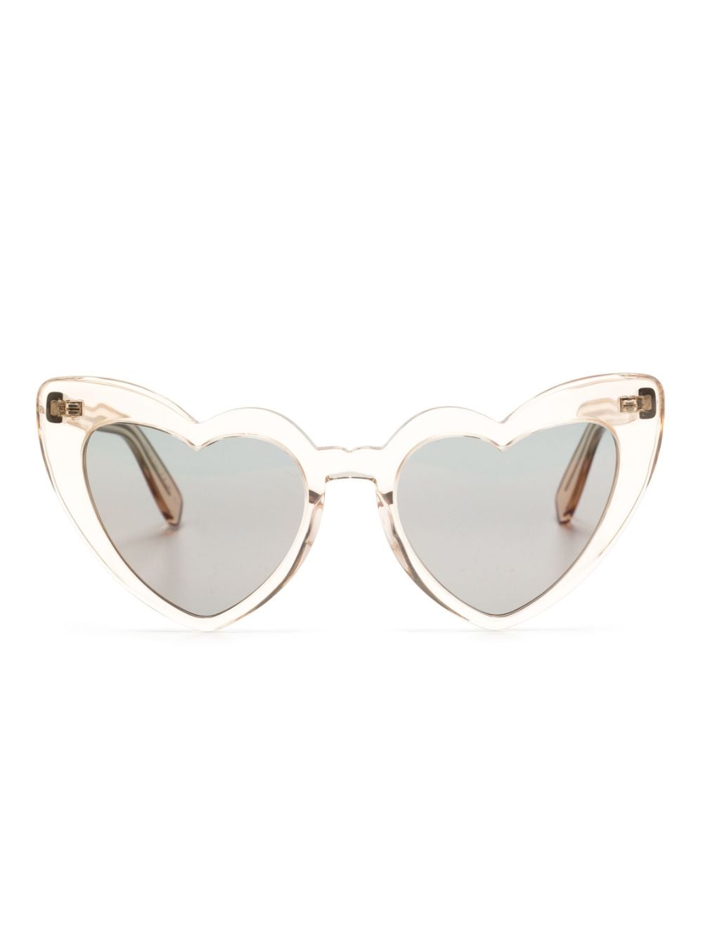 Saint Laurent Heart-frame Tinted Sunglasses In Nude
