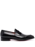 Santoni leather penny loafers - Black