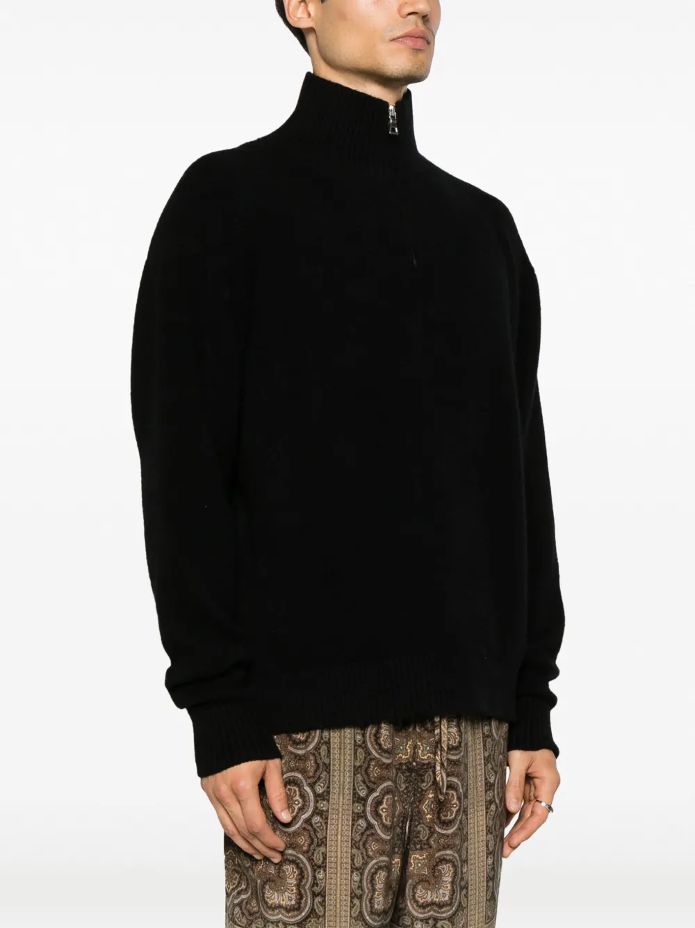 The Elder Statesman Trui met halve rits Zwart