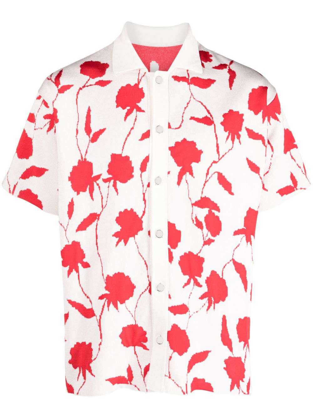 Jacquemus La Chemise Maille rose-jacquard shirt - White