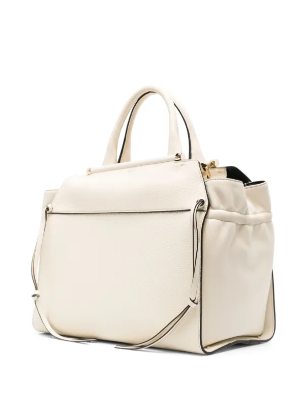 ハンドバッグ CHLOE Woman Handbag White CH25US397P65 101 Chloe Paddington White Leather Handbag with Padlock & Studs