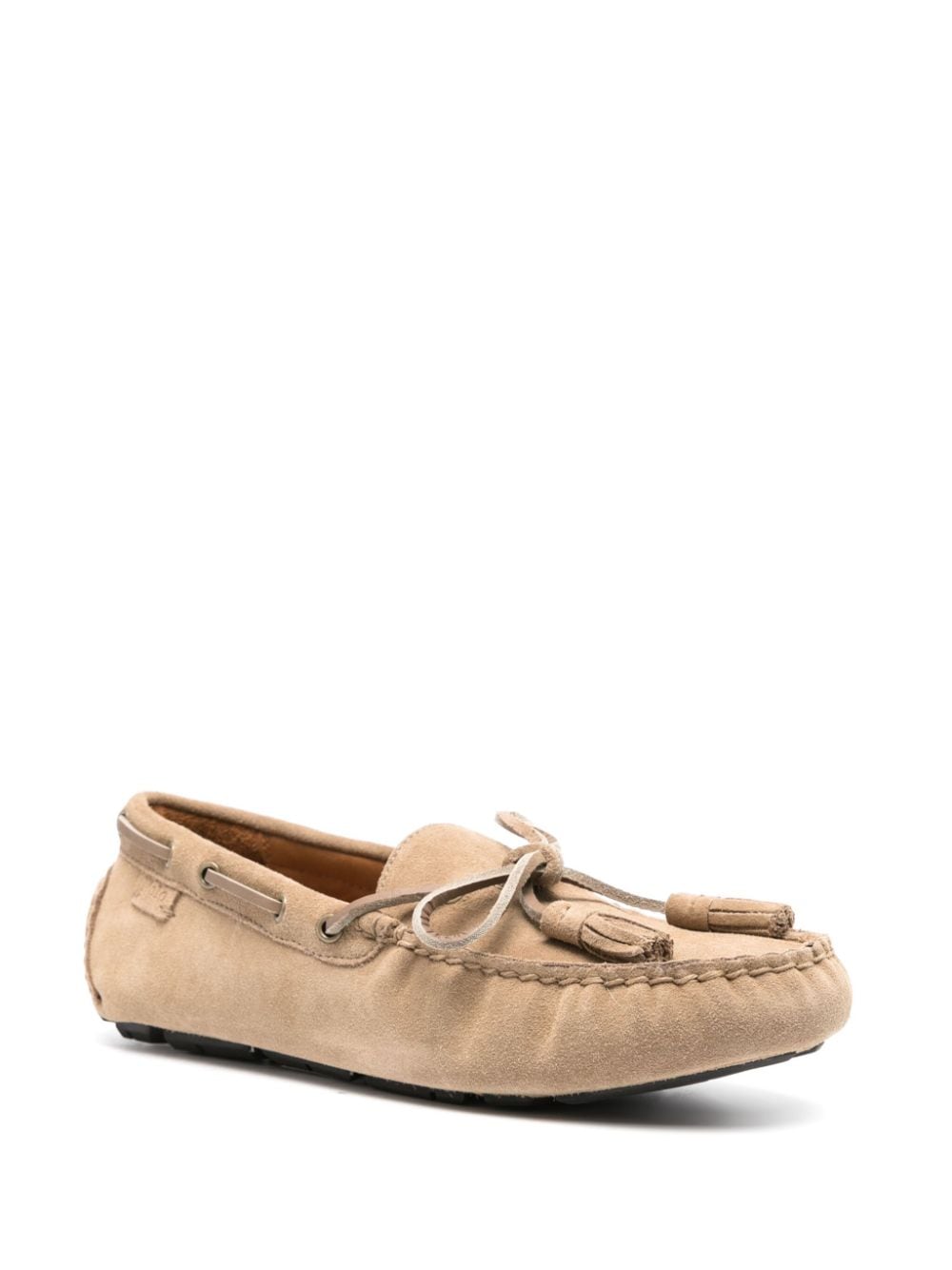 Shop Polo Ralph Lauren Anders Tasselled Suede Loafers In Neutrals