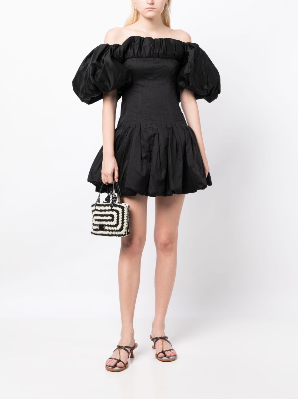Aje Off-shoulder mini-jurk - Zwart
