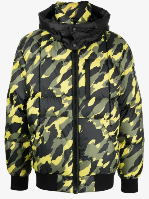 Moose Knuckles camouflage-print hooded bomber jacket