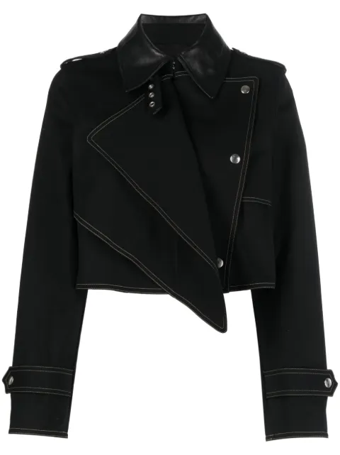 Helmut Lang contrast-stitching cropped jacket 