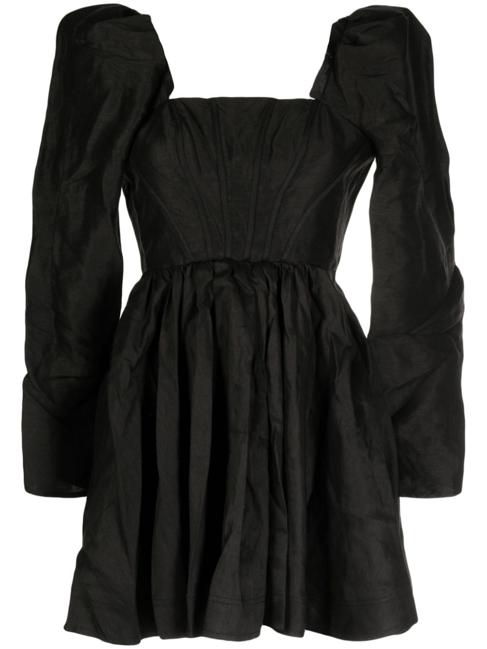 Aje Fleur Corset-style Minidress In Black