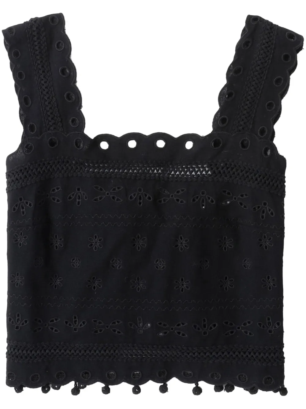 broderie-anglaise sleeveless blouse