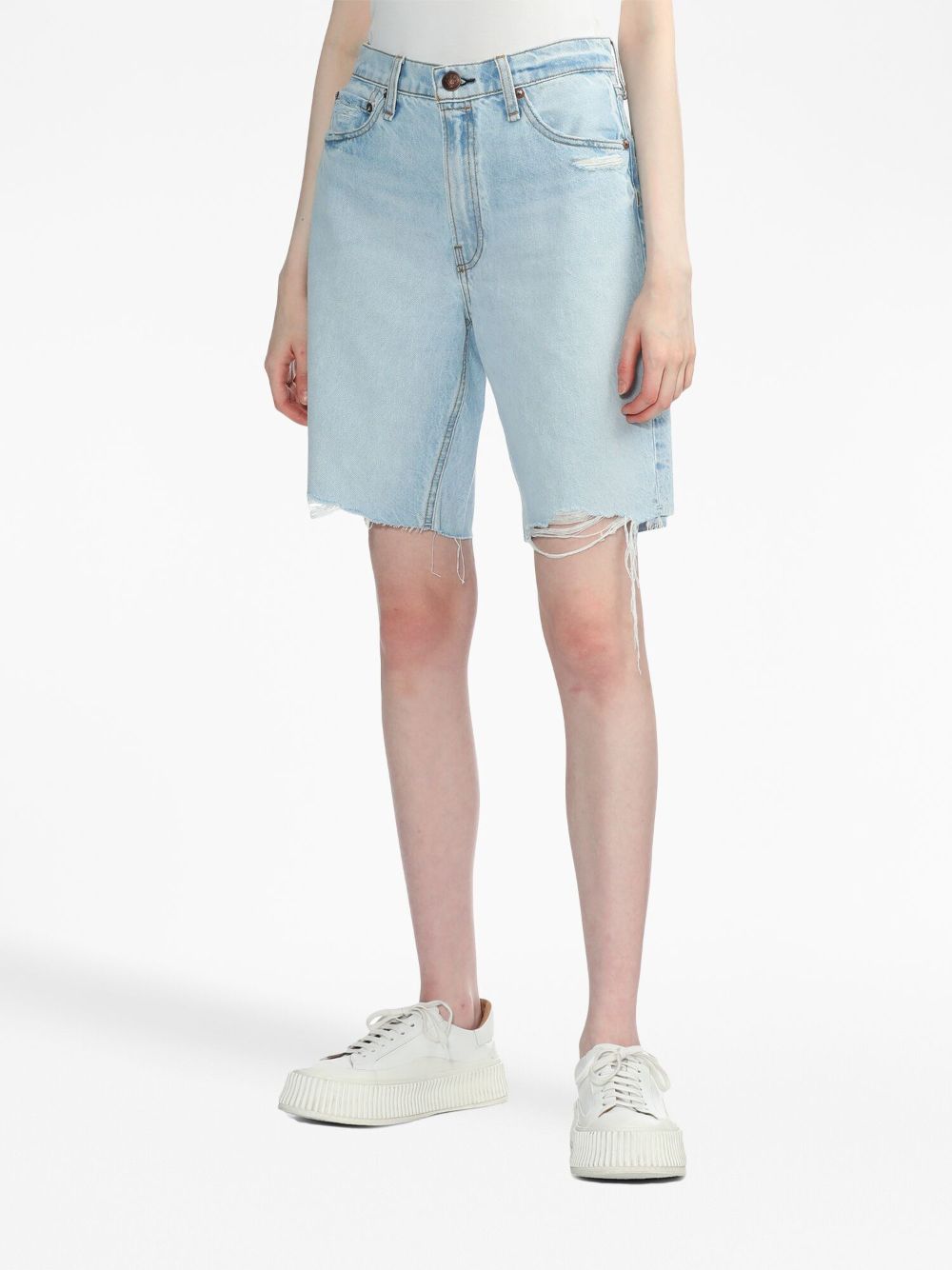 Shop Rag & Bone Denim Cotton Shorts In Blue