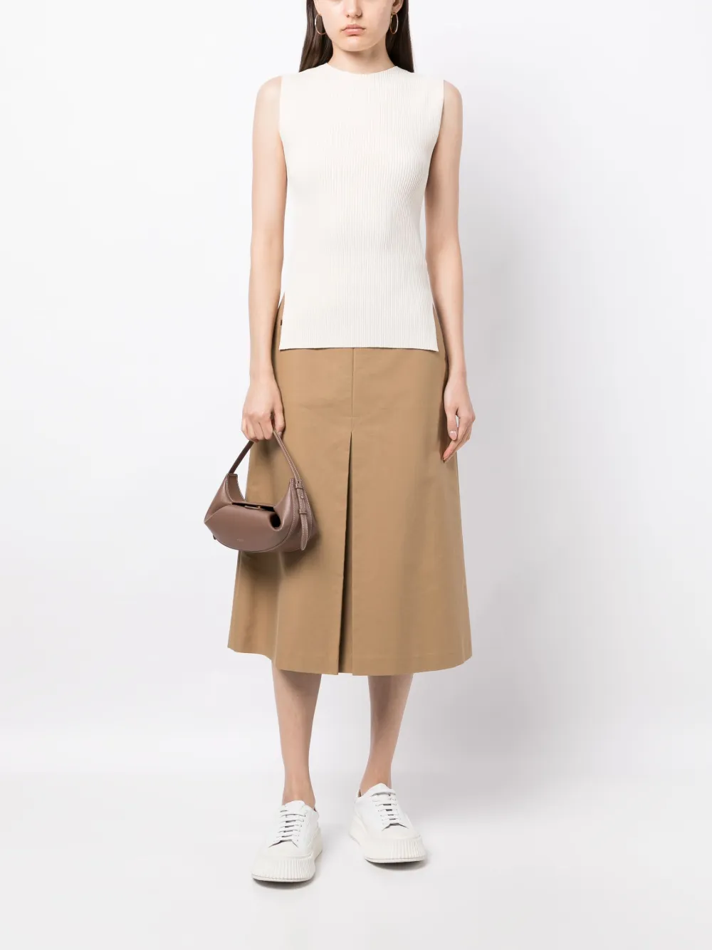 STUDIO TOMBOY ribbed-knit sleeveless top - Beige