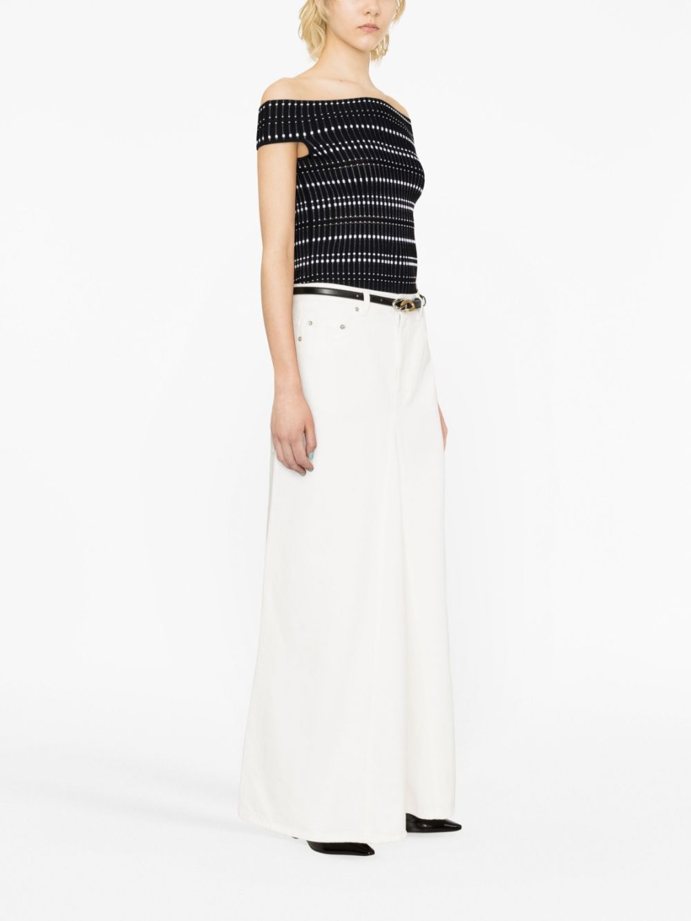 Alexander McQueen open-knit off-shoulder top Women