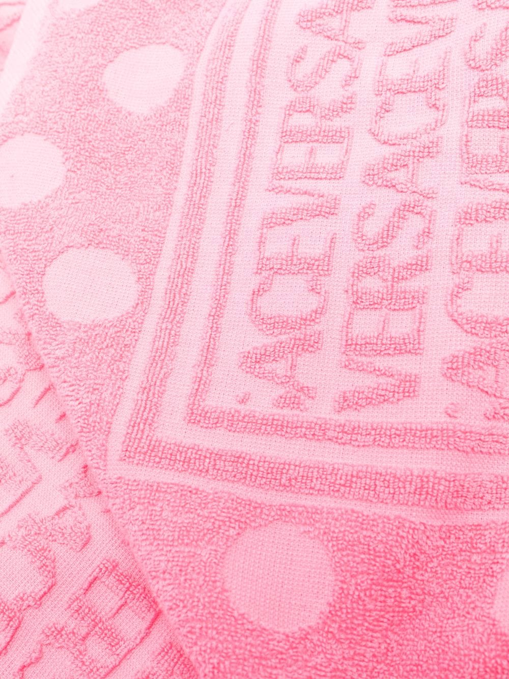 Shop Versace Allover Polka-dot Bath Towel In Pink