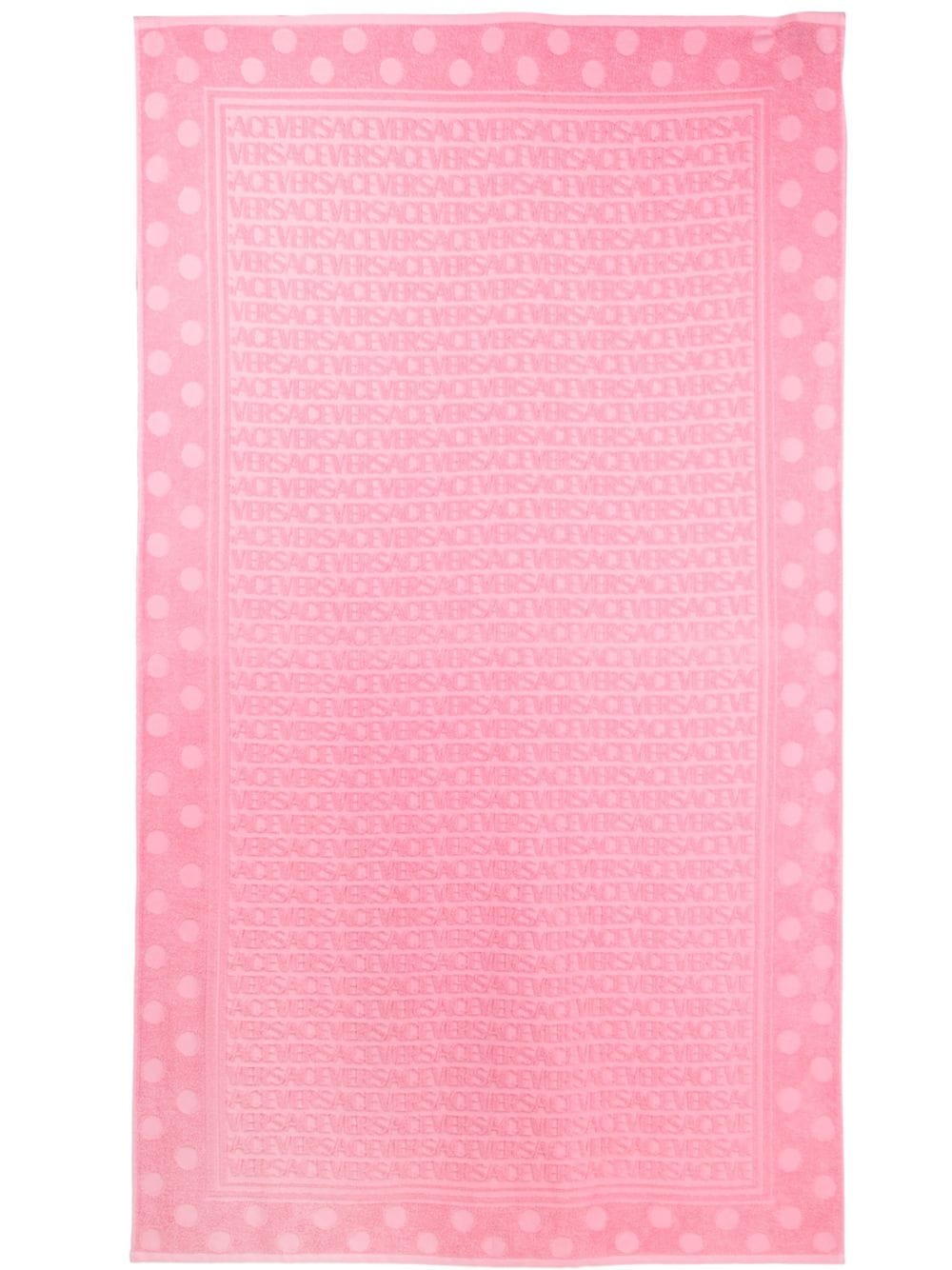 Shop Versace Allover Polka-dot Bath Towel In Pink