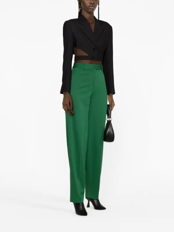【The Attico】 Jaggerウール gabardine taperedパンツ The Attico Jagger Tapered Trousers | Green | FARFETCH JO