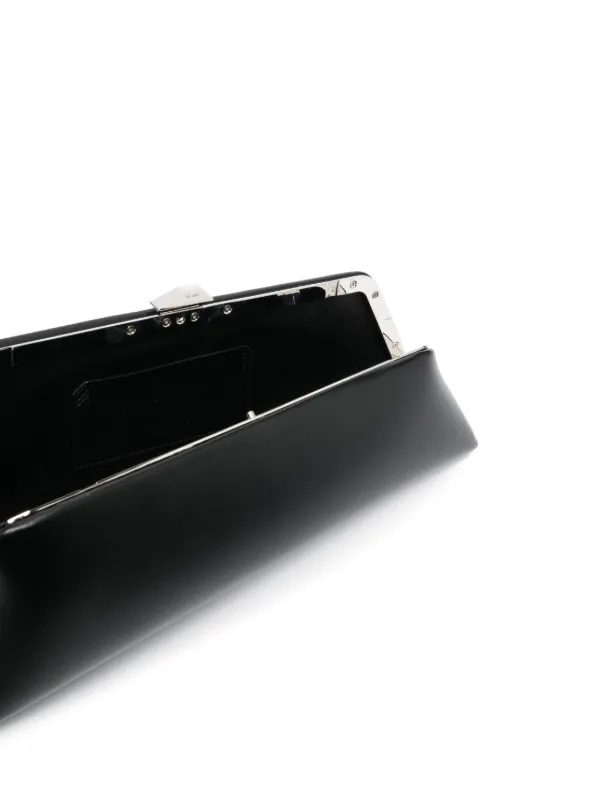【The Attico】 8:30PMスモールメタリックレザークラッチ 8.30 PM metallic leather clutch in silver - The Attico