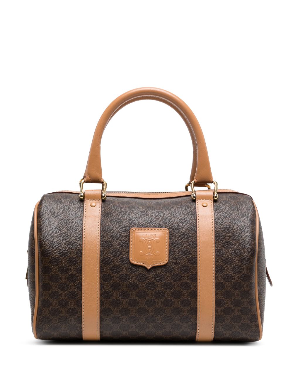 HOT Item Celine Vintage Macadam Mini Boston Bag Brown 