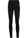Sporty & Rich logo-patch ribbed leggings - Black