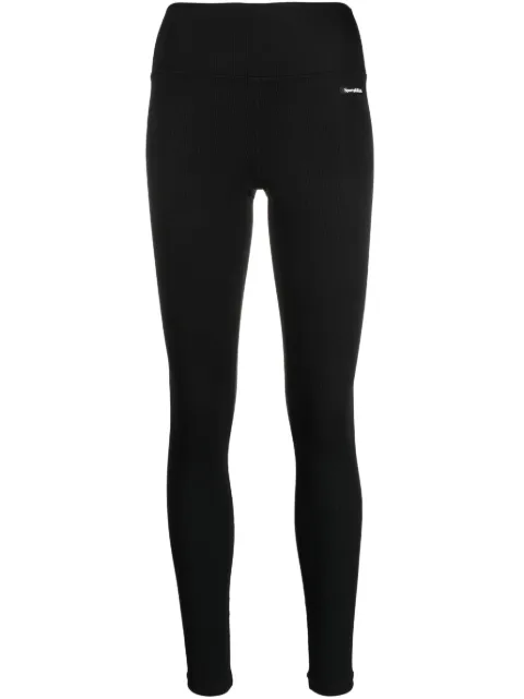 Sporty & Rich logo-patch ribbed leggings