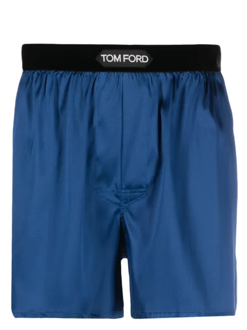 TOM FORD logo-waistband silk boxers