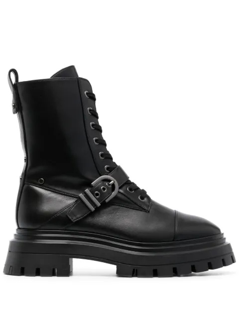 Stuart Weitzman Maverick Bedford Moto leather boots