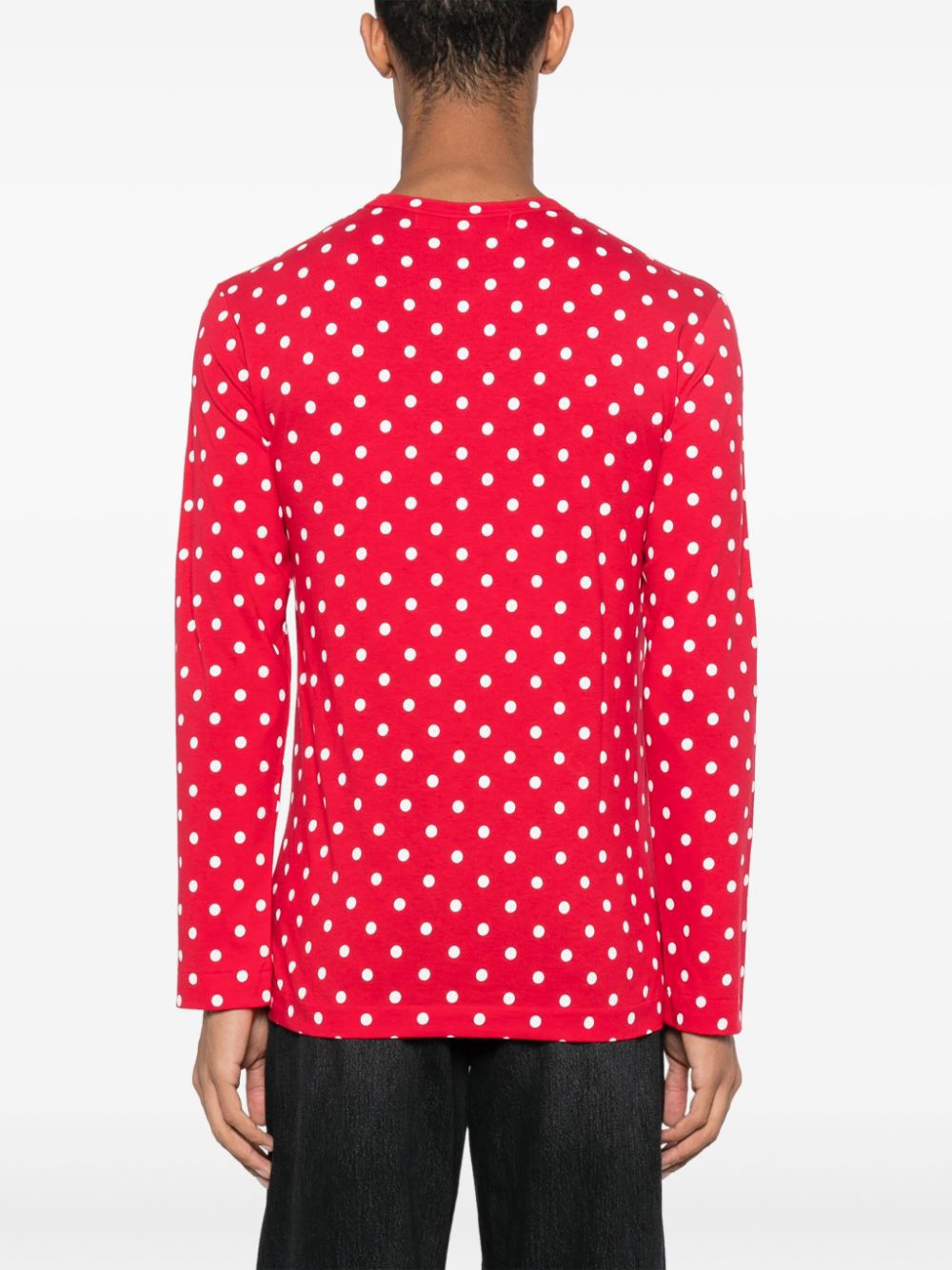 Comme Des Garçons Play polka-dot cotton sweatshirt Rood