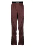 TOM FORD logo-waistband silk pajama botton - Brown