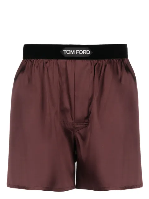 TOM FORD bóxer de seda con logo en la pretina