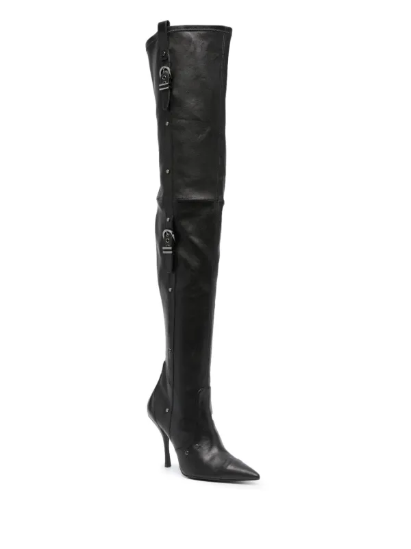 ブーツその他 Stuart Weitzman BOOTS (SL545 BLK) Stuart Weitzman Womens Black Leather Slouchy Mid Calf Boots