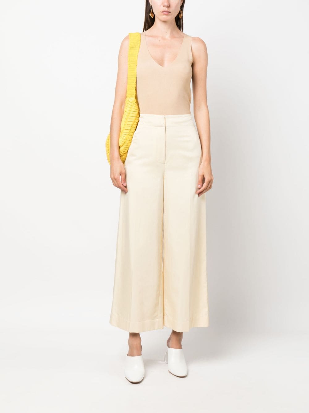 Shop Joseph Thurlow Cropped Trousers In Neutrals