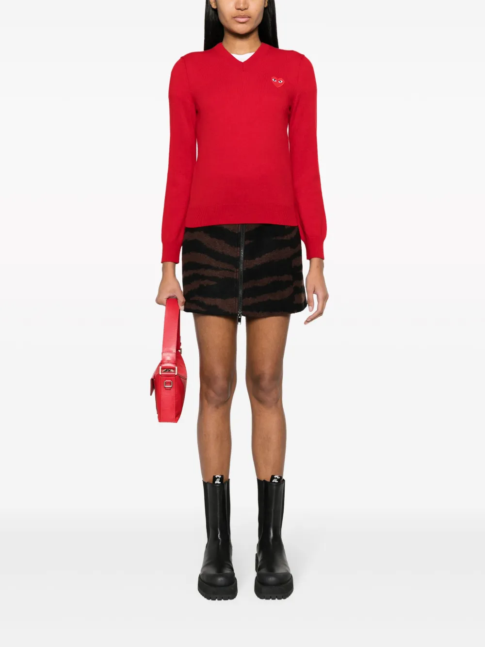 Comme Des Garçons Play heart logo wool jumper - Rood