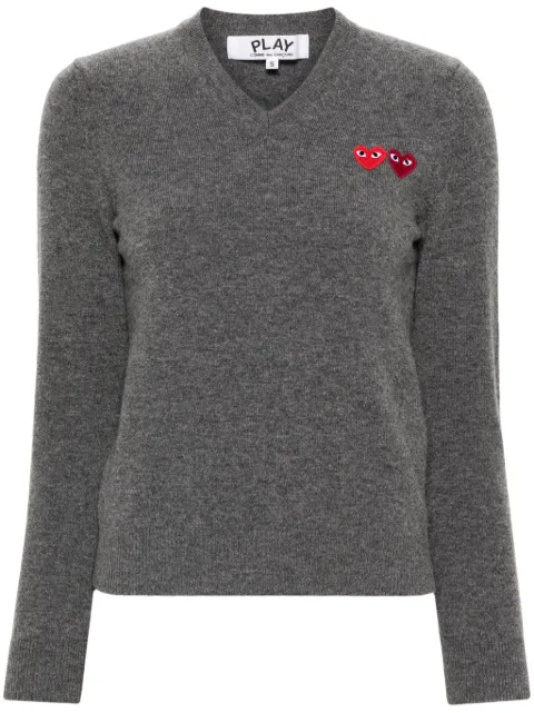Comme Des Garçons Play double heart wool jumper