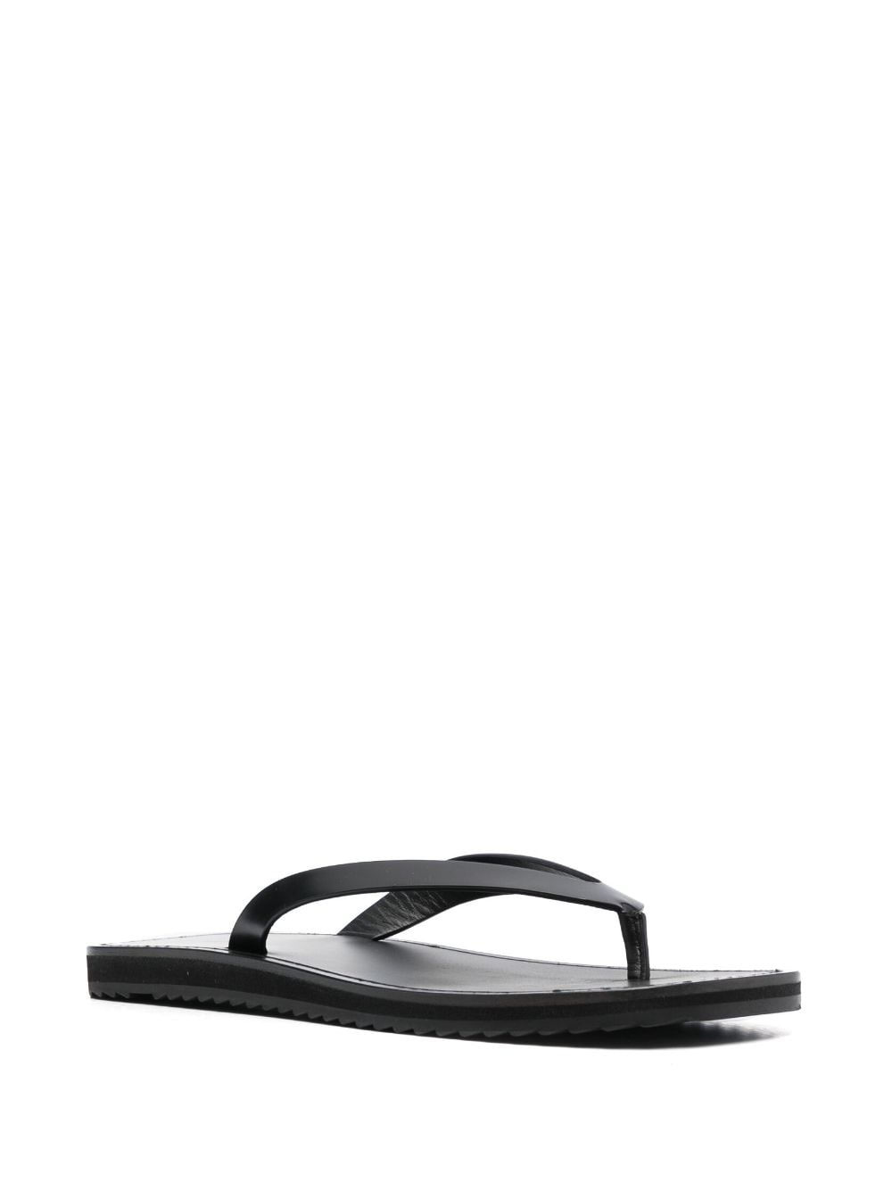 The Row Leren teenslippers - Zwart