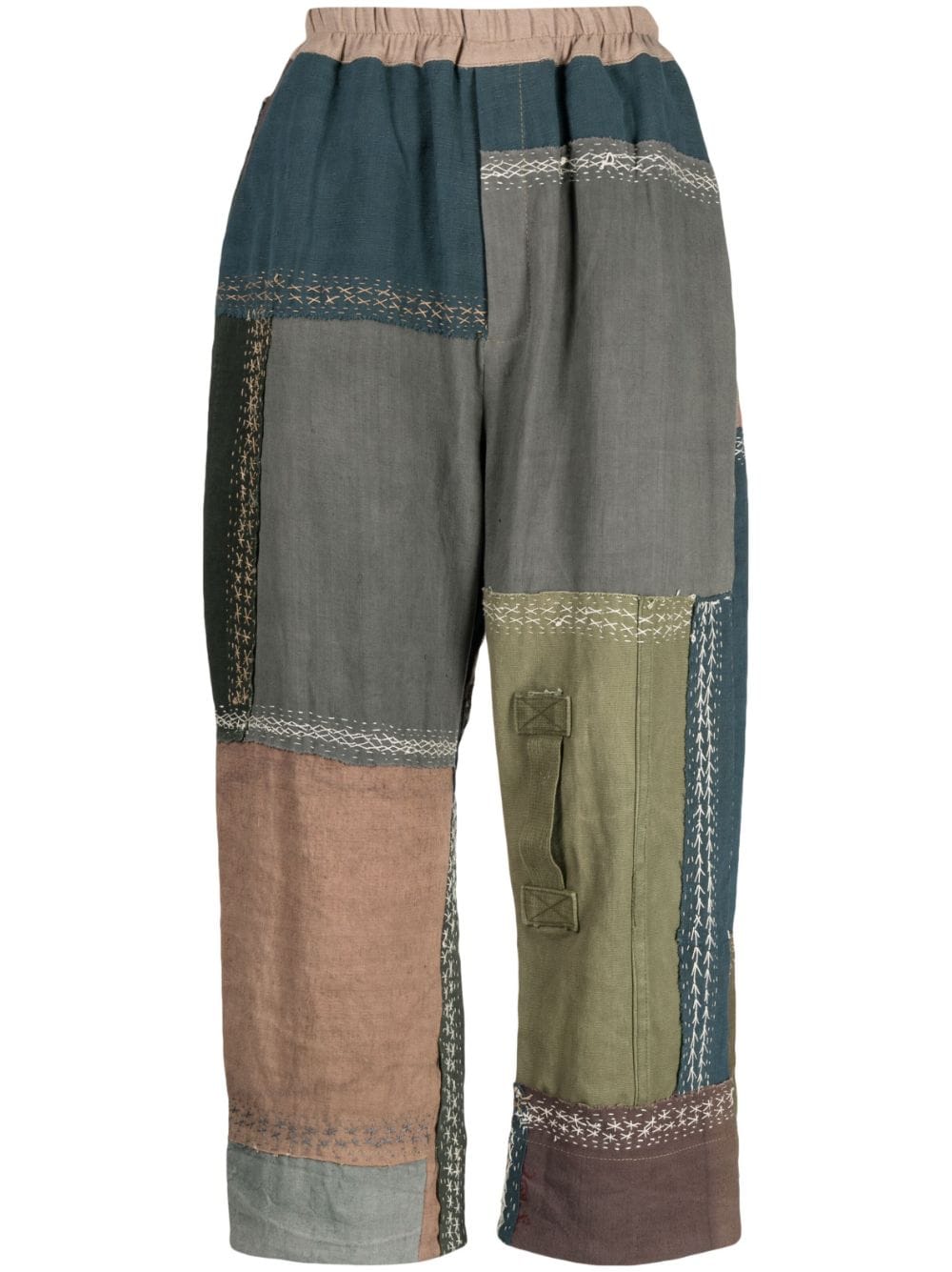 BY WALID GERALD PATCHWORK LOOSE-FIT TROUSERS