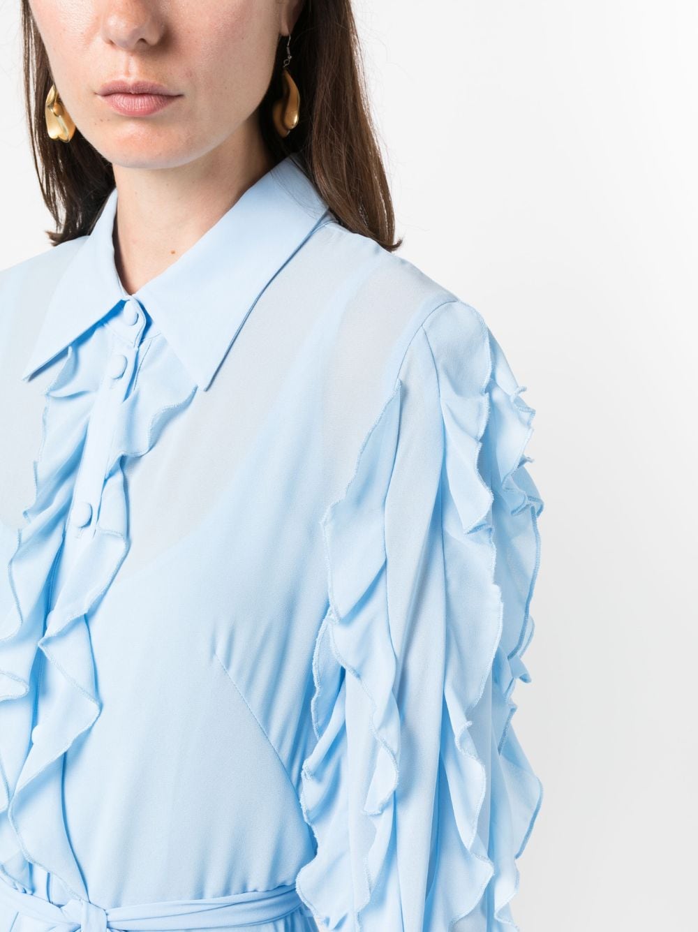Shop Baruni Theresa Midi Shirt Dress In Blue