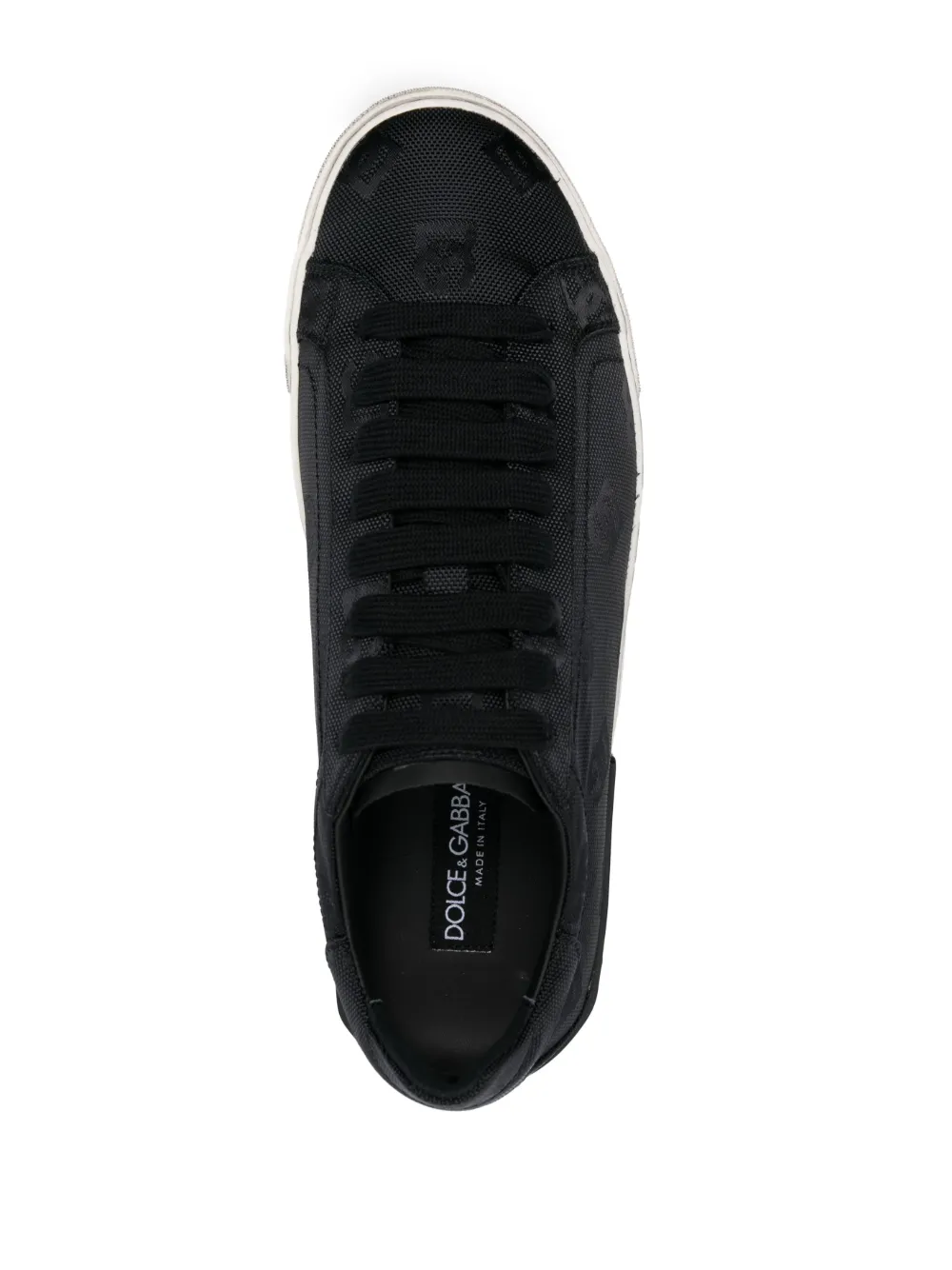 Dolce & Gabbana Low-top Sneakers Vintage Effect In Black